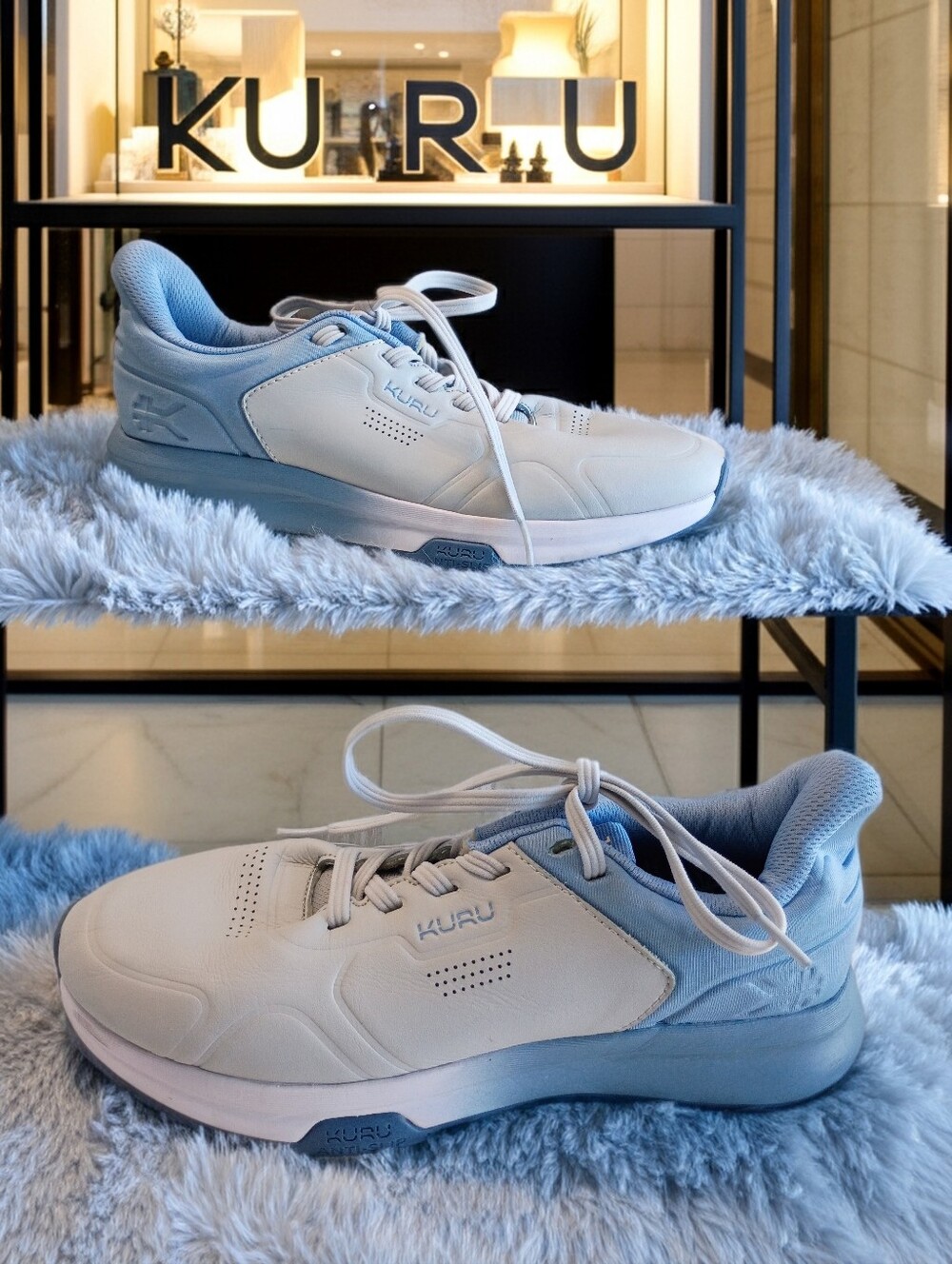 KURU Cloud Shift Blue & Gray Work Anti Slip Shoes Orthopedic Plantar Fascitis 9M